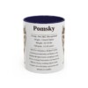 11oz Pomsky Mug, Navy, front view