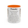 11oz Pomsky Mug, Orange, front view