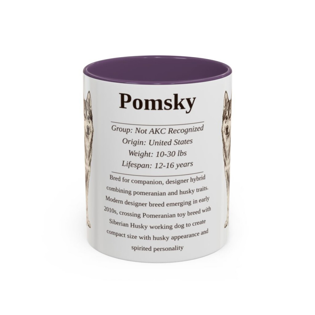 11oz Pomsky Mug, Purple, front view