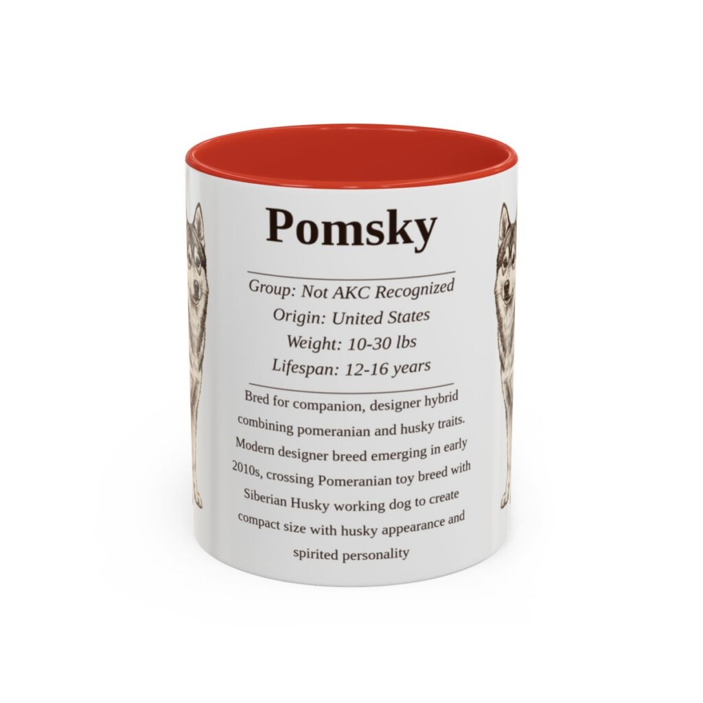 11oz Pomsky Mug, Red, front view