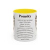 11oz Pomsky Mug, Yellow, front view