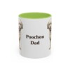11oz Poochon Dog Dad Mug, Light Green, front view