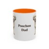 11oz Poochon Dog Dad Mug, Orange, front view