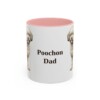 11oz Poochon Dog Dad Mug, Pink, front view