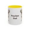 11oz Poochon Dog Dad Mug, Yellow, front view