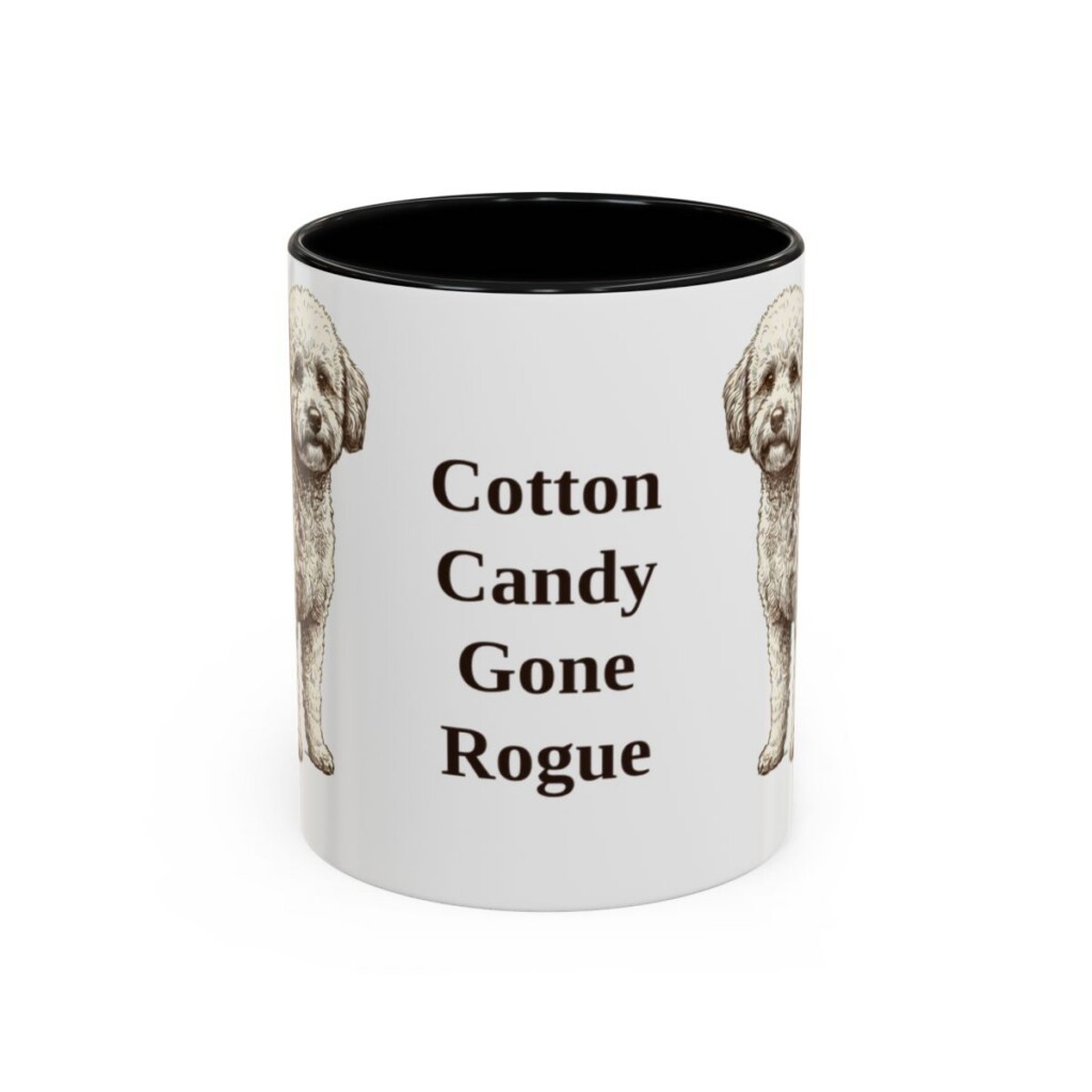 11oz Funny Poochon Mug, Black, front view