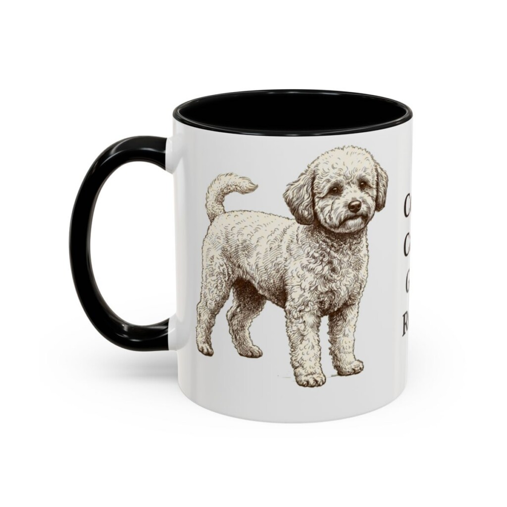 11oz Funny Poochon Mug, Black, left side view