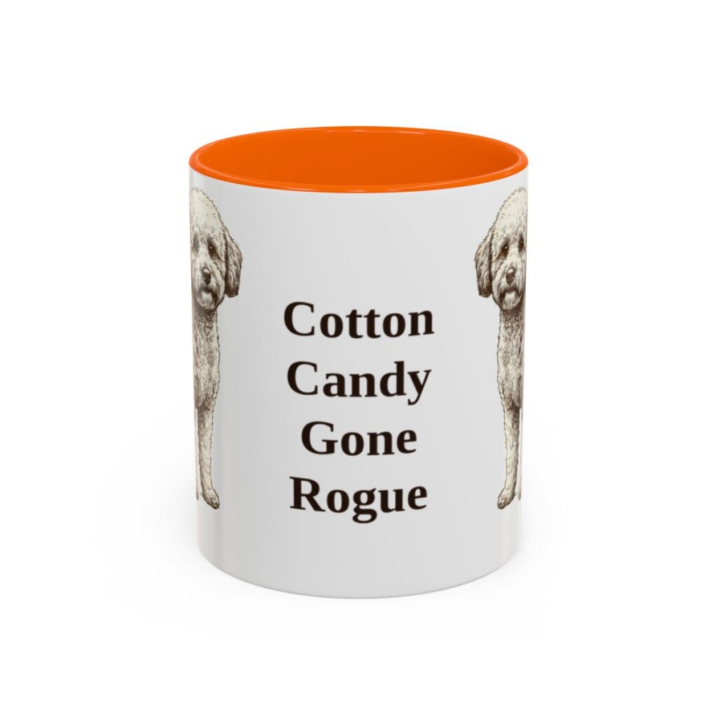 11oz Funny Poochon Mug, Orange, front view