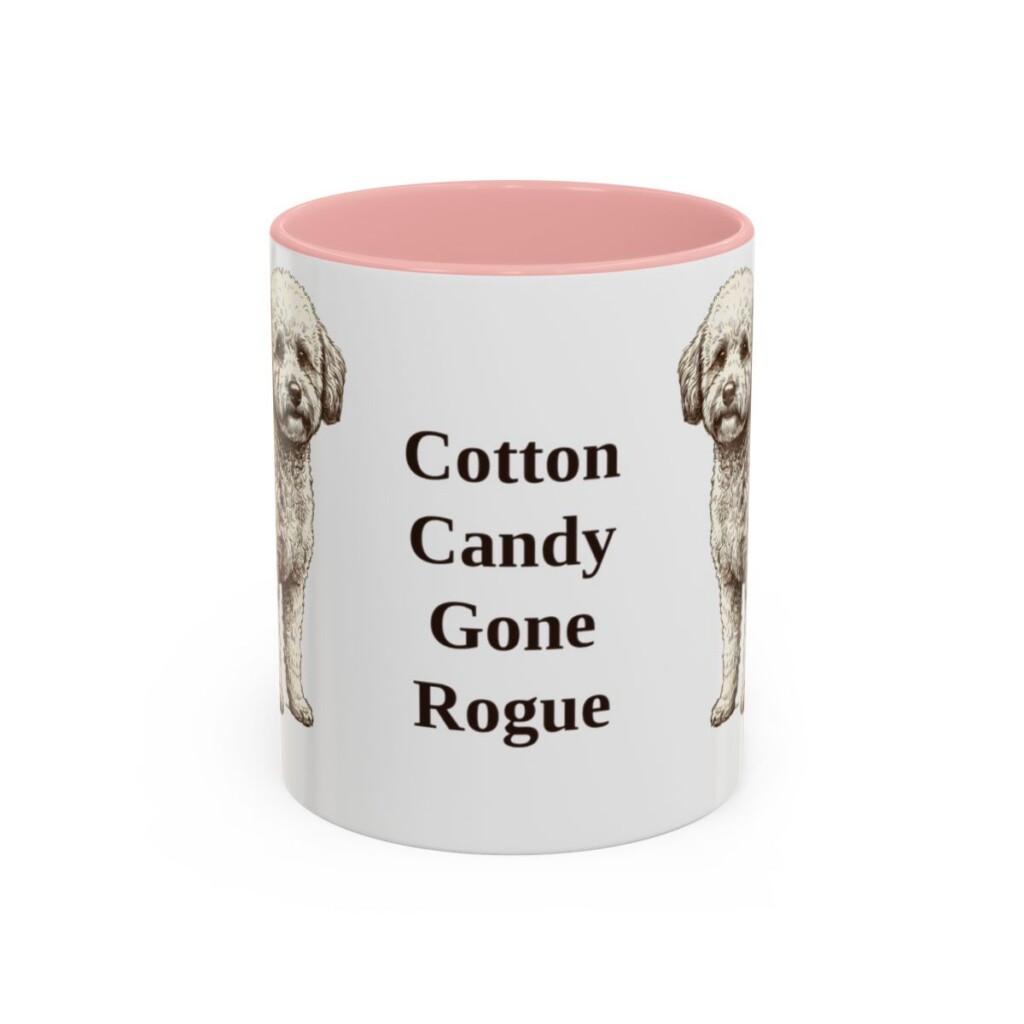 11oz Funny Poochon Mug, Pink, front view