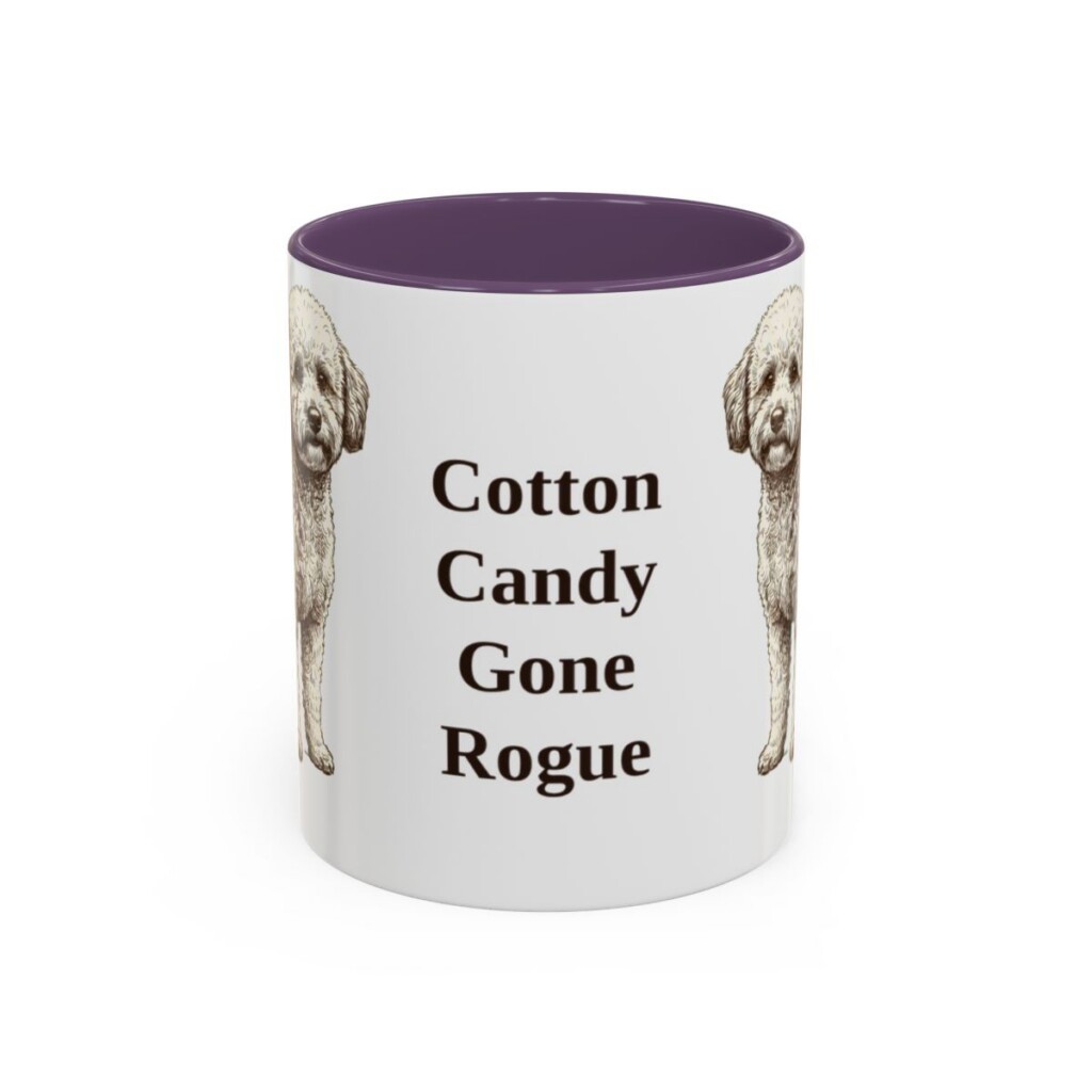 11oz Funny Poochon Mug, Purple, front view
