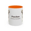 11oz Poochon Latin Mug, Orange, front view