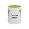 11oz Poochon Dog Mom Mug, Light Green, front view