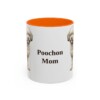 11oz Poochon Dog Mom Mug, Orange, front view