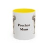 11oz Poochon Dog Mom Mug, Yellow, front view