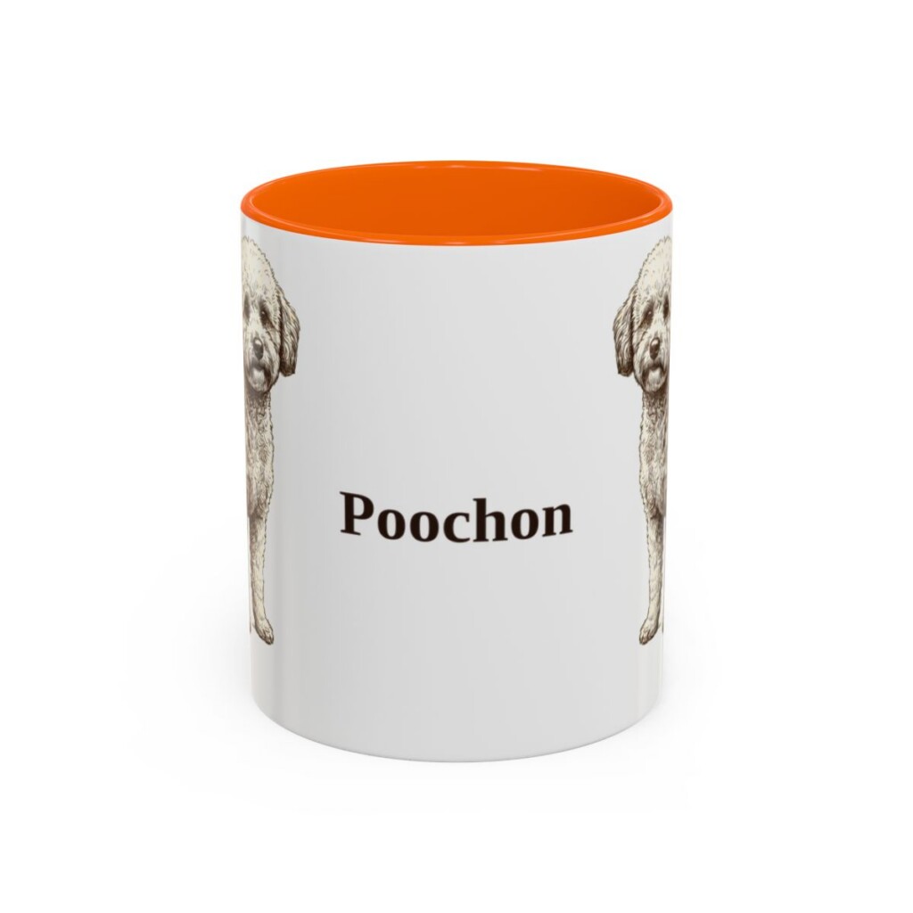 11oz Poochon Mug, Orange, front view