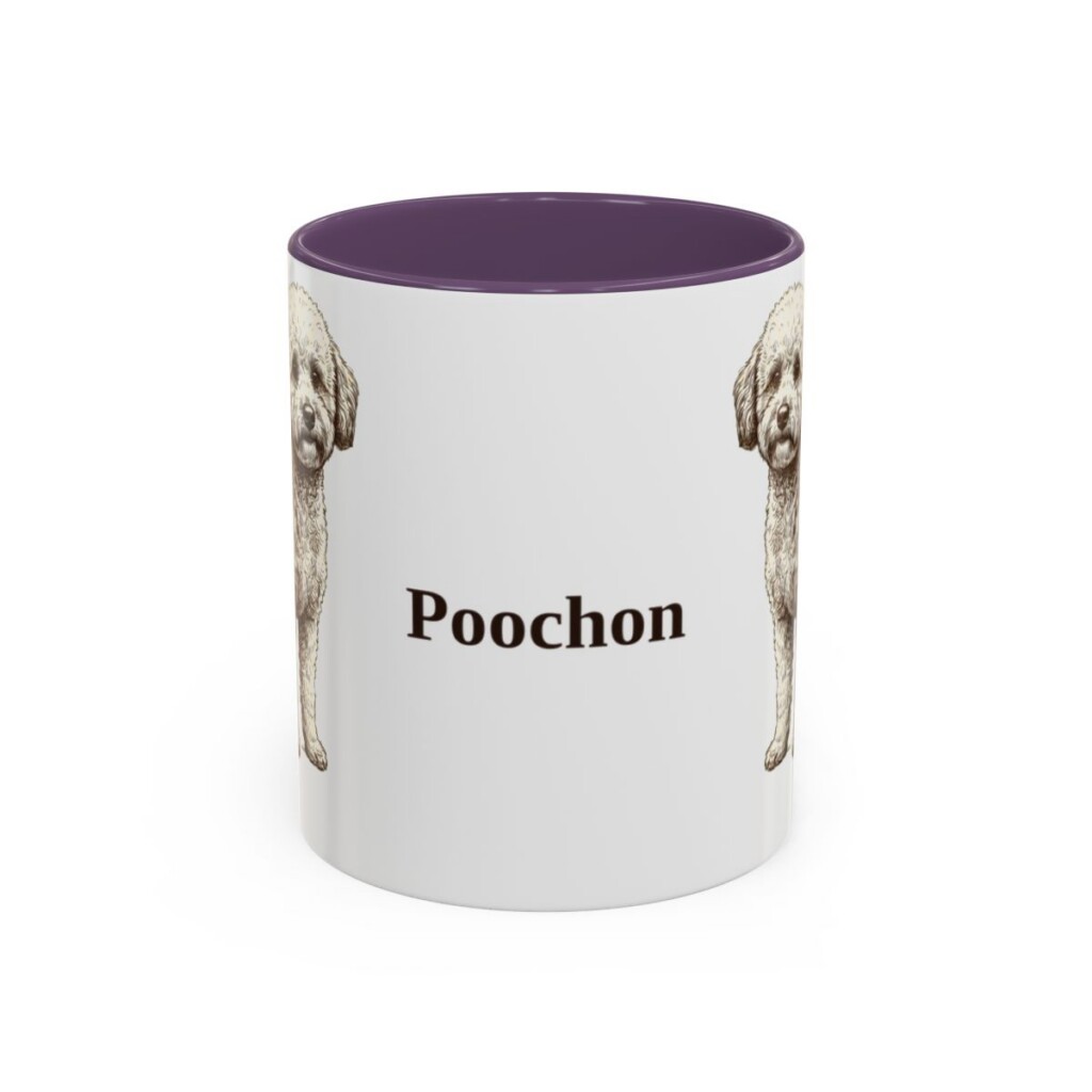 11oz Poochon Mug, Purple, front view