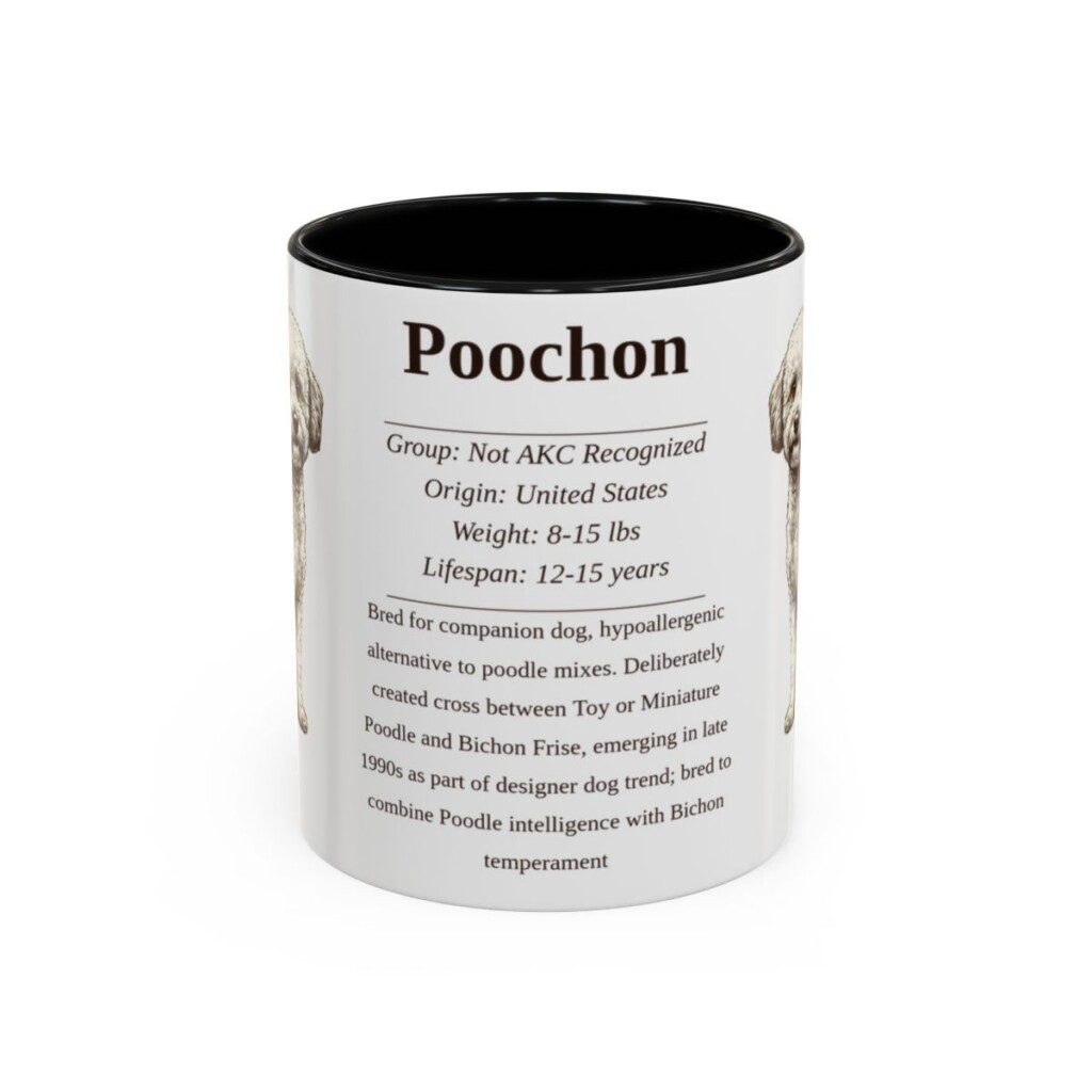11oz Poochon Mug, Black, front view