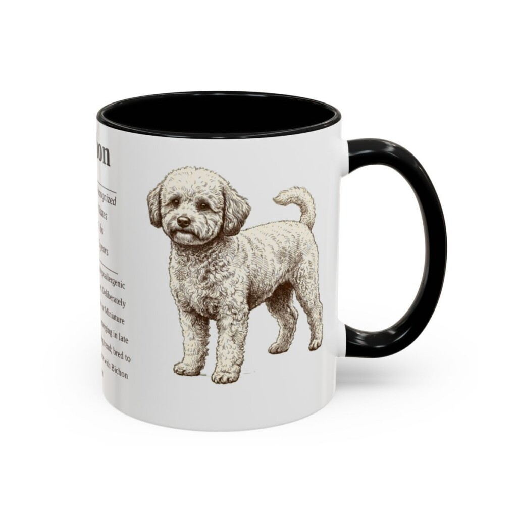 11oz Poochon Mug, Black, right side view