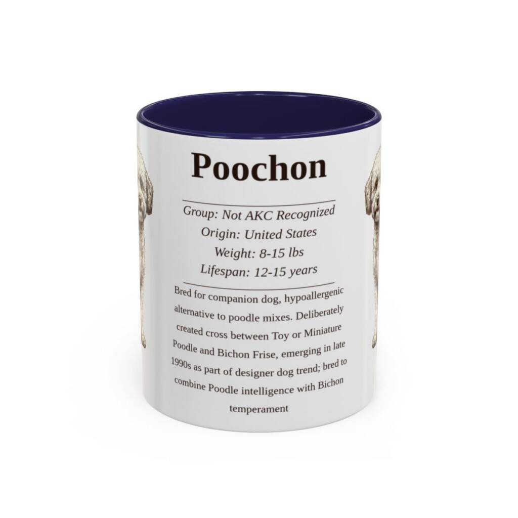 11oz Poochon Mug, Navy, front view