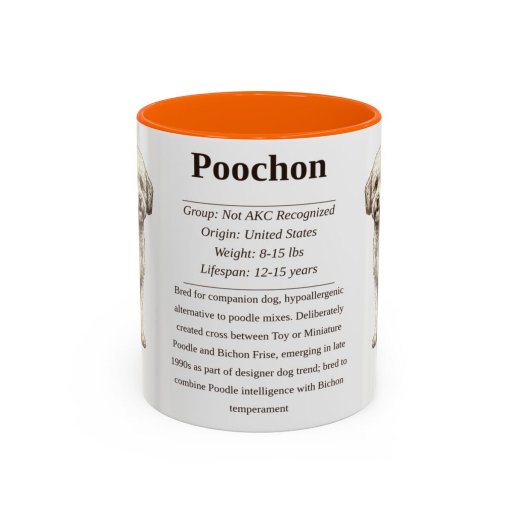 11oz Poochon Mug, Orange, front view