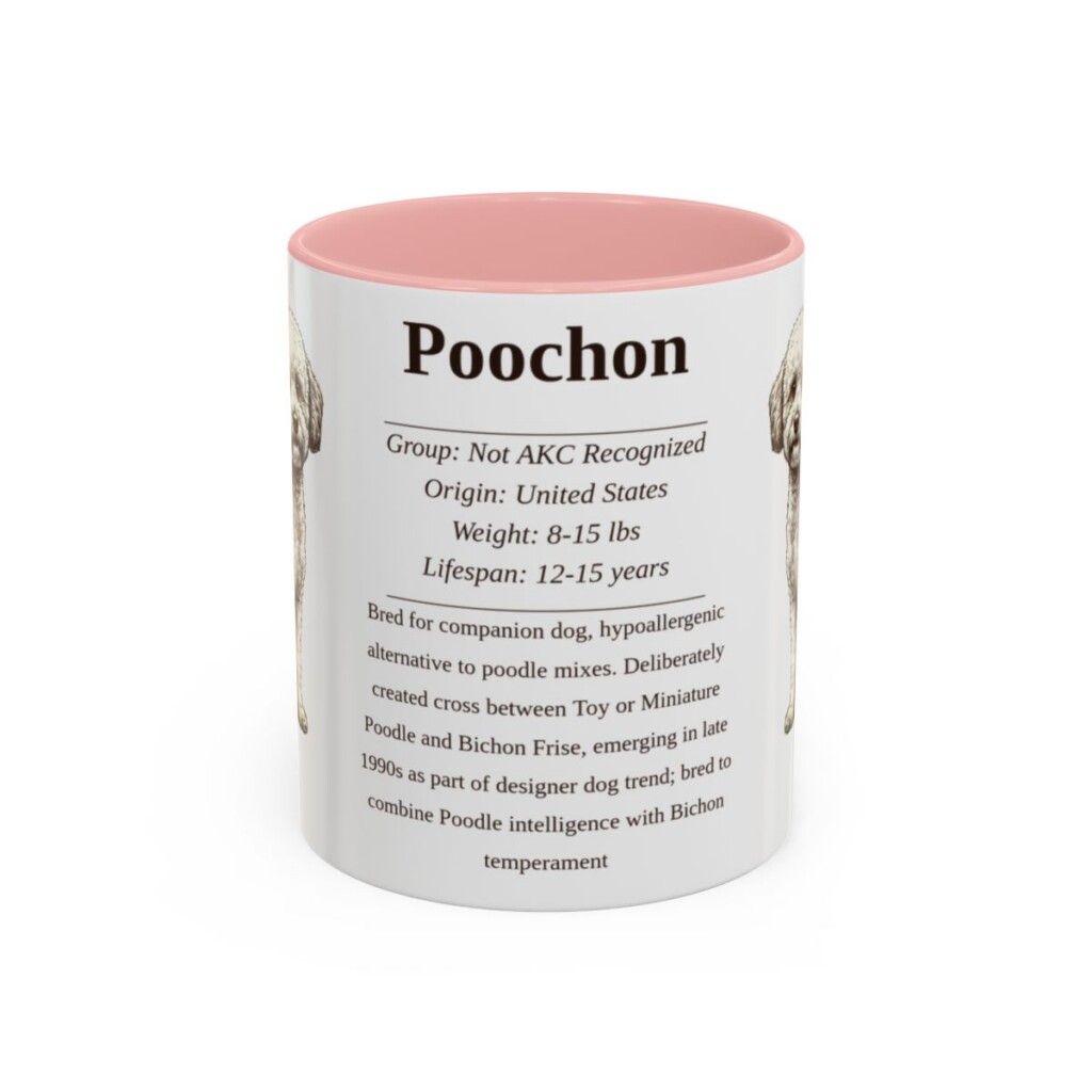11oz Poochon Mug, Pink, front view