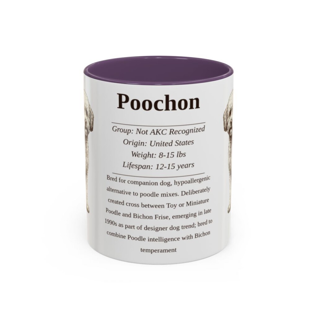 11oz Poochon Mug, Purple, front view