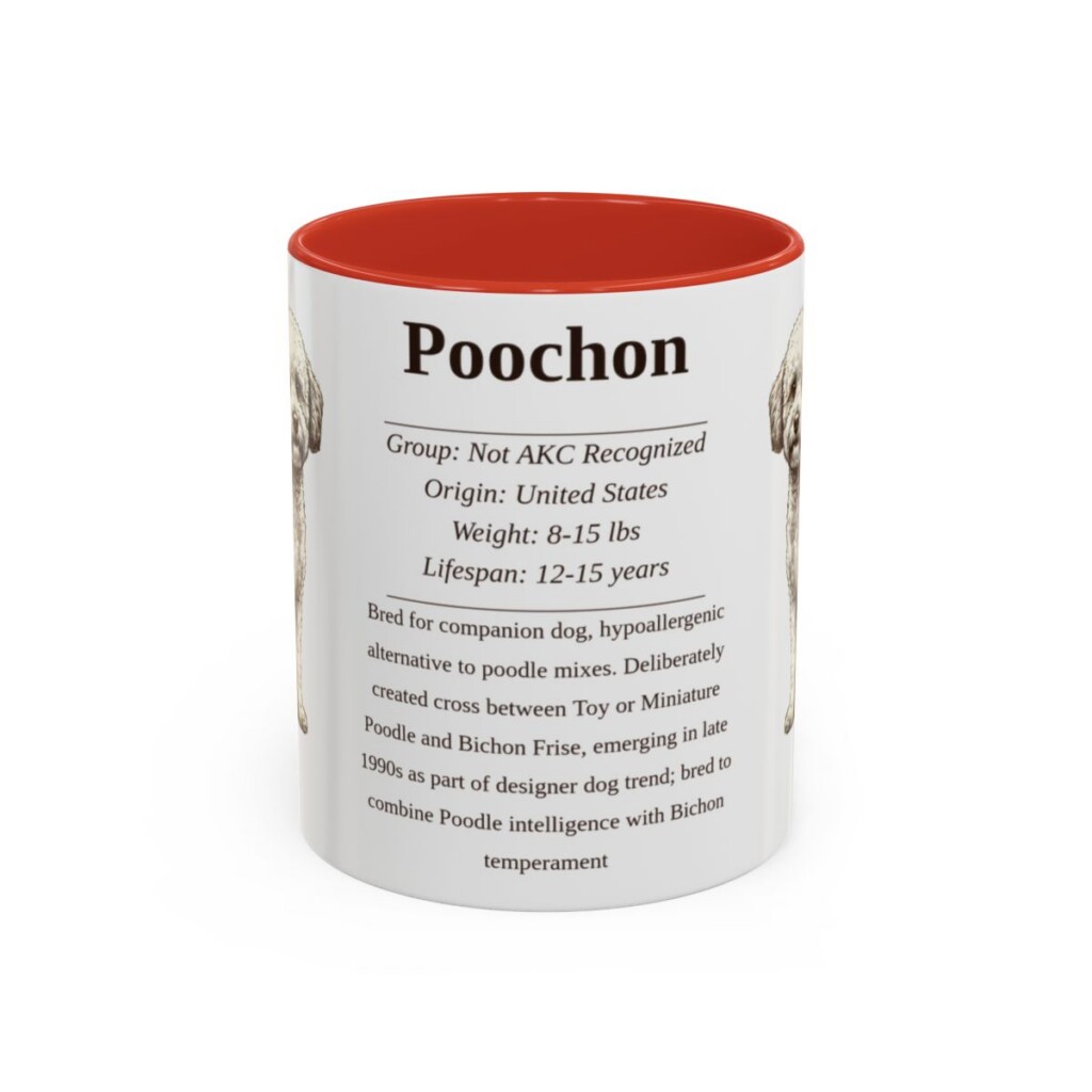 11oz Poochon Mug, Red, front view
