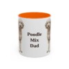 11oz Poodle Mix Dog Dad Mug, Orange, front view