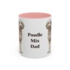 11oz Poodle Mix Dog Dad Mug, Pink, front view