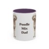11oz Poodle Mix Dog Dad Mug, Purple, front view