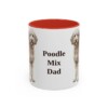11oz Poodle Mix Dog Dad Mug, Red, front view