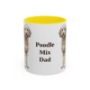 11oz Poodle Mix Dog Dad Mug, Yellow, front view