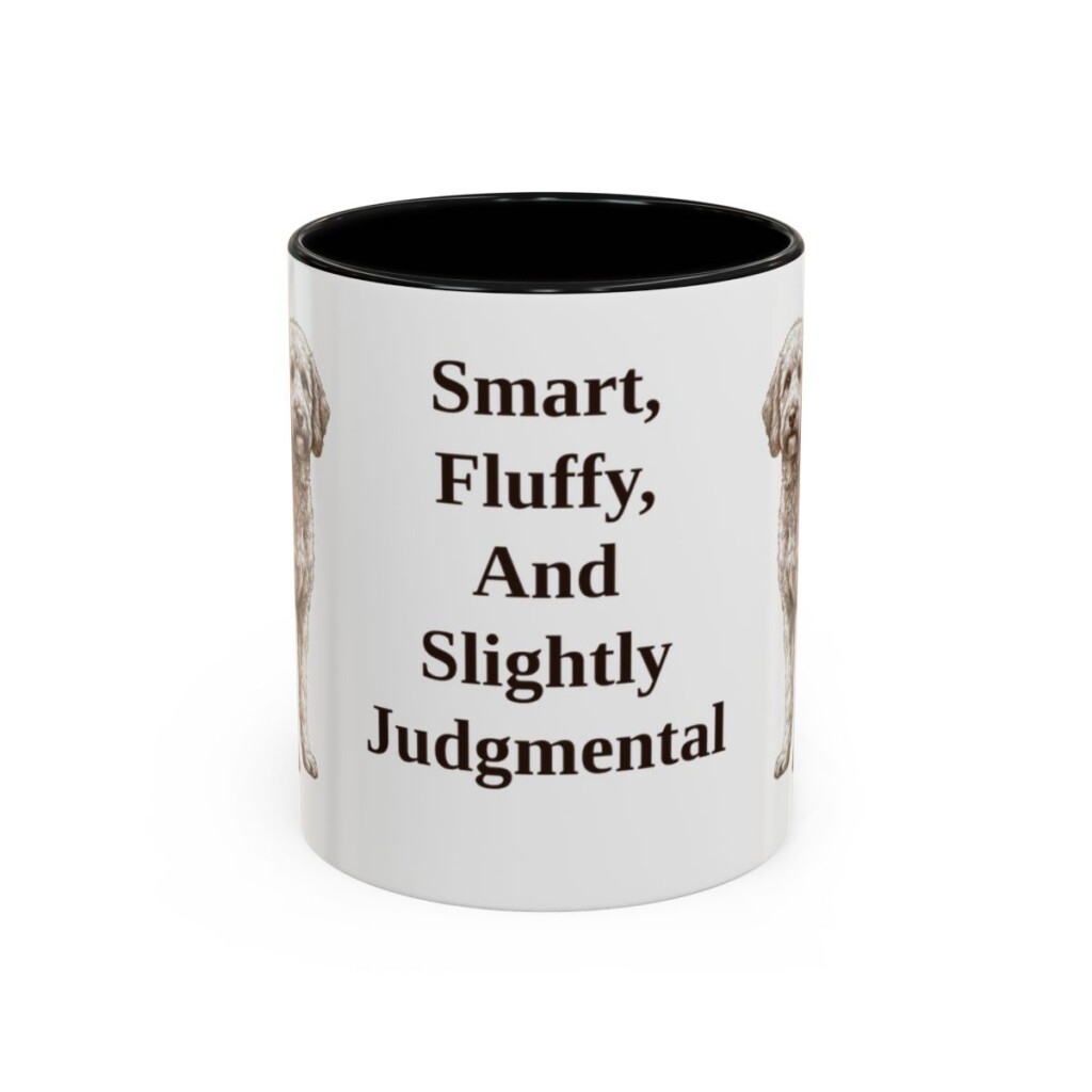 11oz Funny Poodle Mix Mug, Black, front view