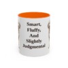 11oz Funny Poodle Mix Mug, Orange, front view