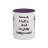 11oz Funny Poodle Mix Mug, Purple, front view