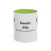 11oz Poodle Mix Latin Mug, Light Green, front view