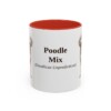 11oz Poodle Mix Latin Mug, Red, front view