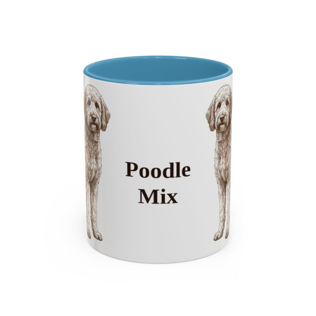 11oz-poodle-mix-mug-light-blue 11oz Poodle Mix Mug, Light Blue, front view