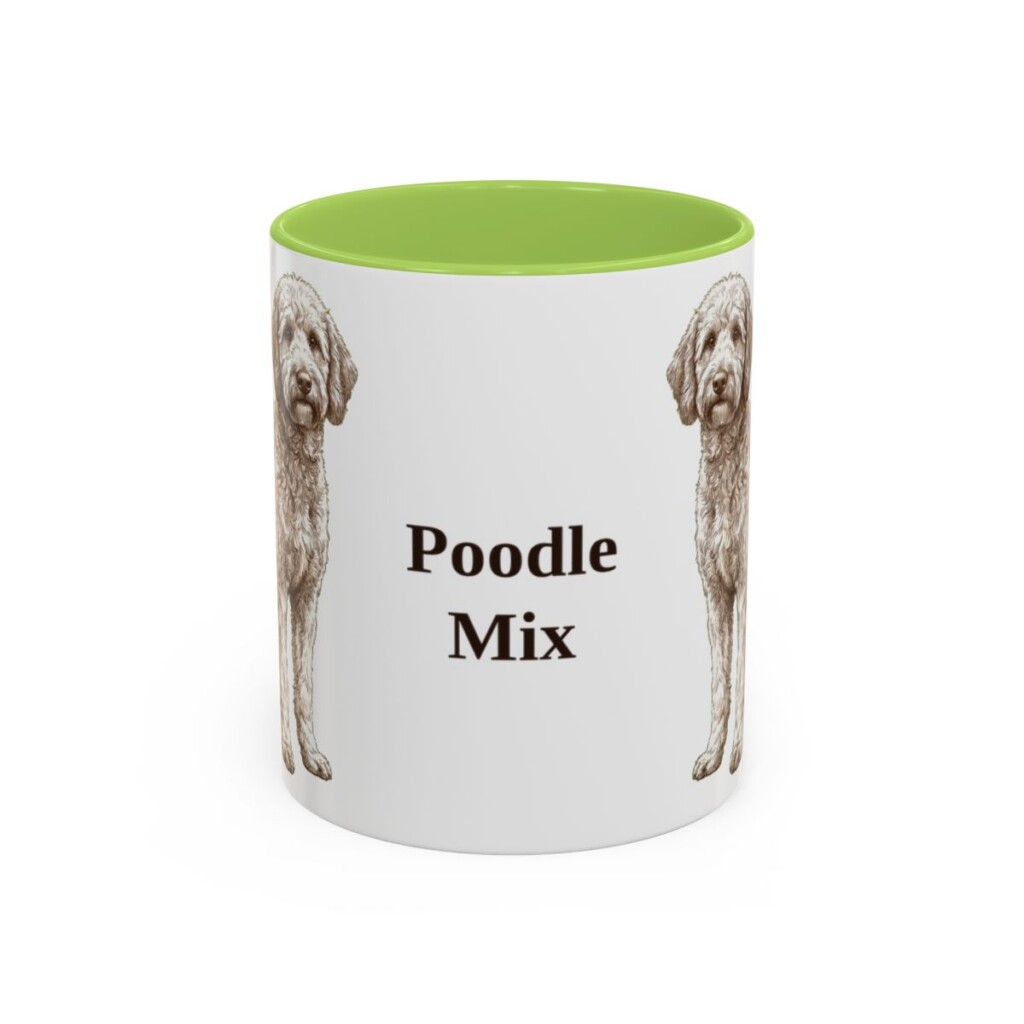 11oz-poodle-mix-mug-light-green 11oz Poodle Mix Mug, Light Green, front view