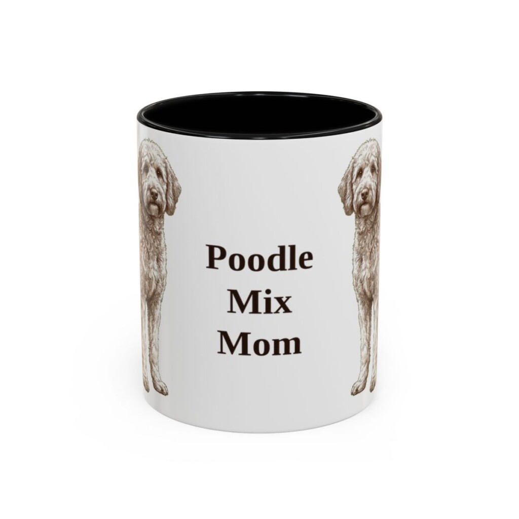 11oz-poodle-mix-mug-mom-black-front 11oz Poodle Mix Dog Mom Mug, Black, front view