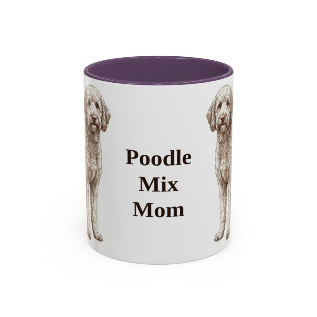 11oz-poodle-mix-mug-mom-purple 11oz Poodle Mix Dog Mom Mug, Purple, front view