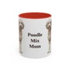 11oz-poodle-mix-mug-mom-red 11oz Poodle Mix Dog Mom Mug, Red, front view
