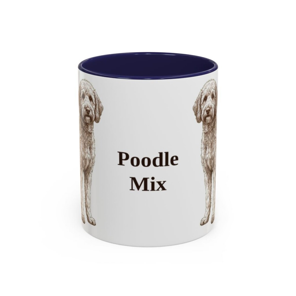 11oz-poodle-mix-mug-navy 11oz Poodle Mix Mug, Navy, front view