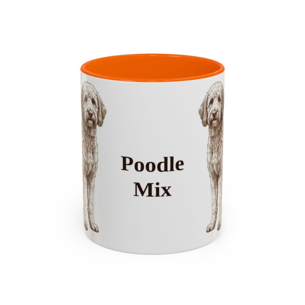 11oz-poodle-mix-mug-orange 11oz Poodle Mix Mug, Orange, front view