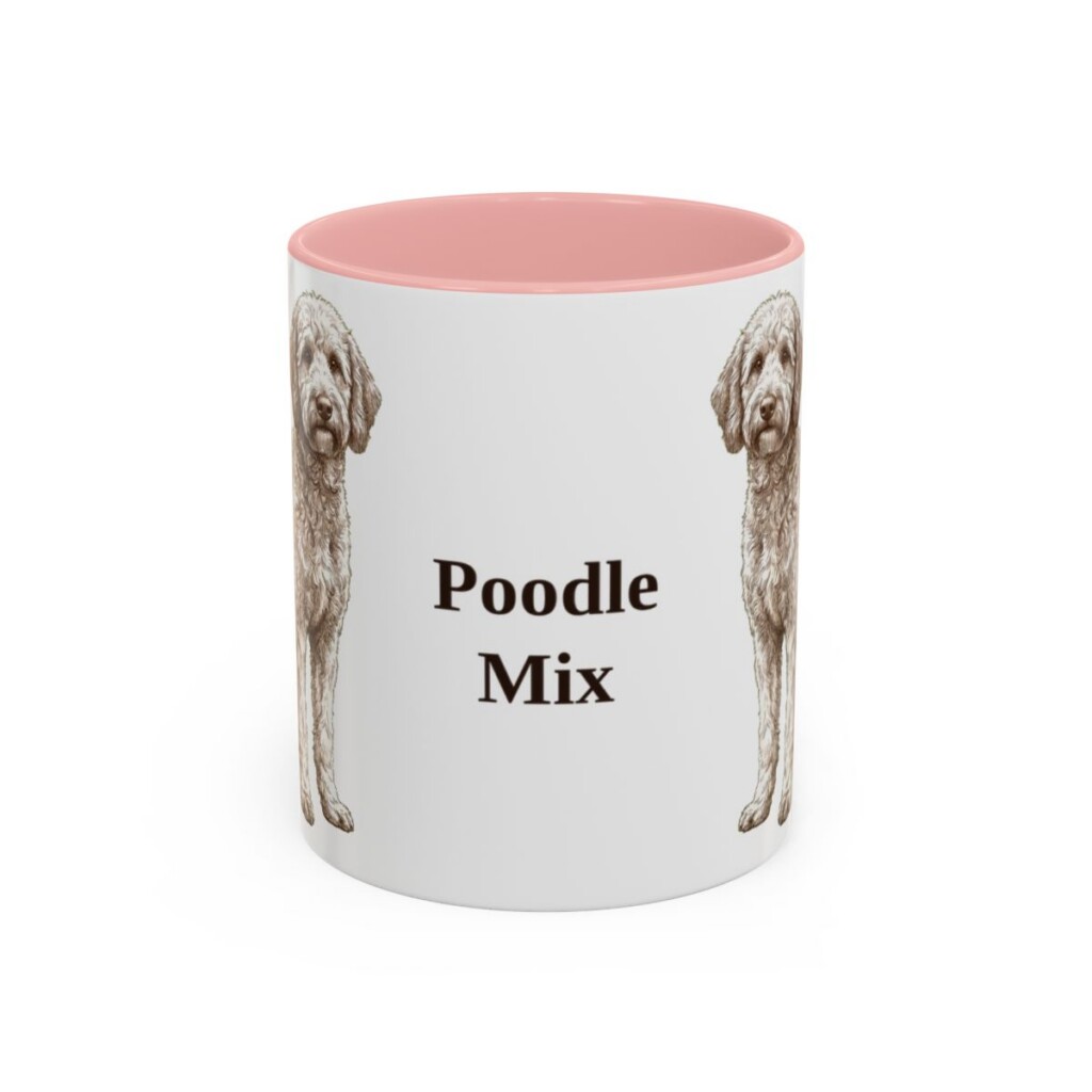 11oz-poodle-mix-mug-pink 11oz Poodle Mix Mug, Pink, front view
