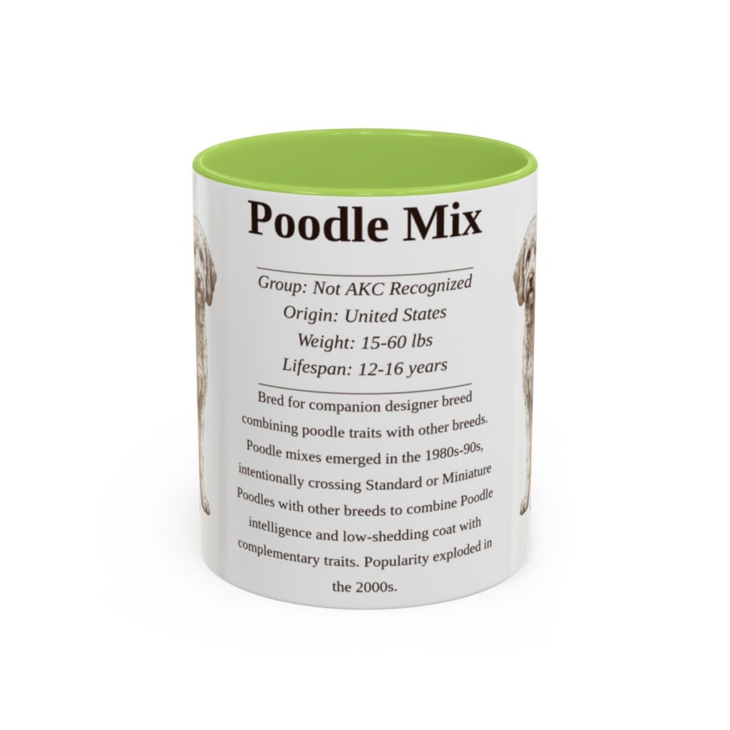 11oz-poodle-mix-mug-writeup-light-green 11oz Poodle Mix Mug, Light Green, front view
