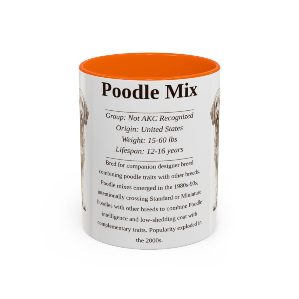 11oz-poodle-mix-mug-writeup-orange 11oz Poodle Mix Mug, Orange, front view