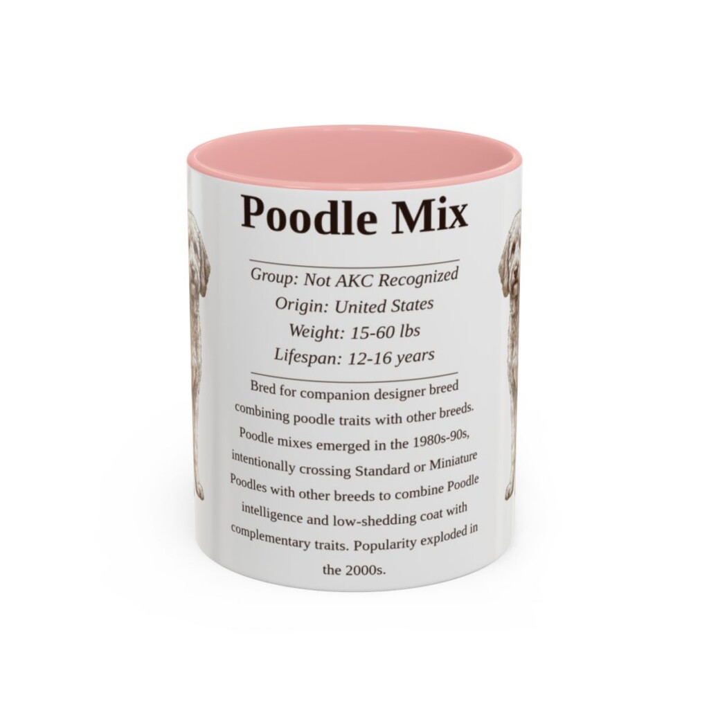 11oz-poodle-mix-mug-writeup-pink 11oz Poodle Mix Mug, Pink, front view