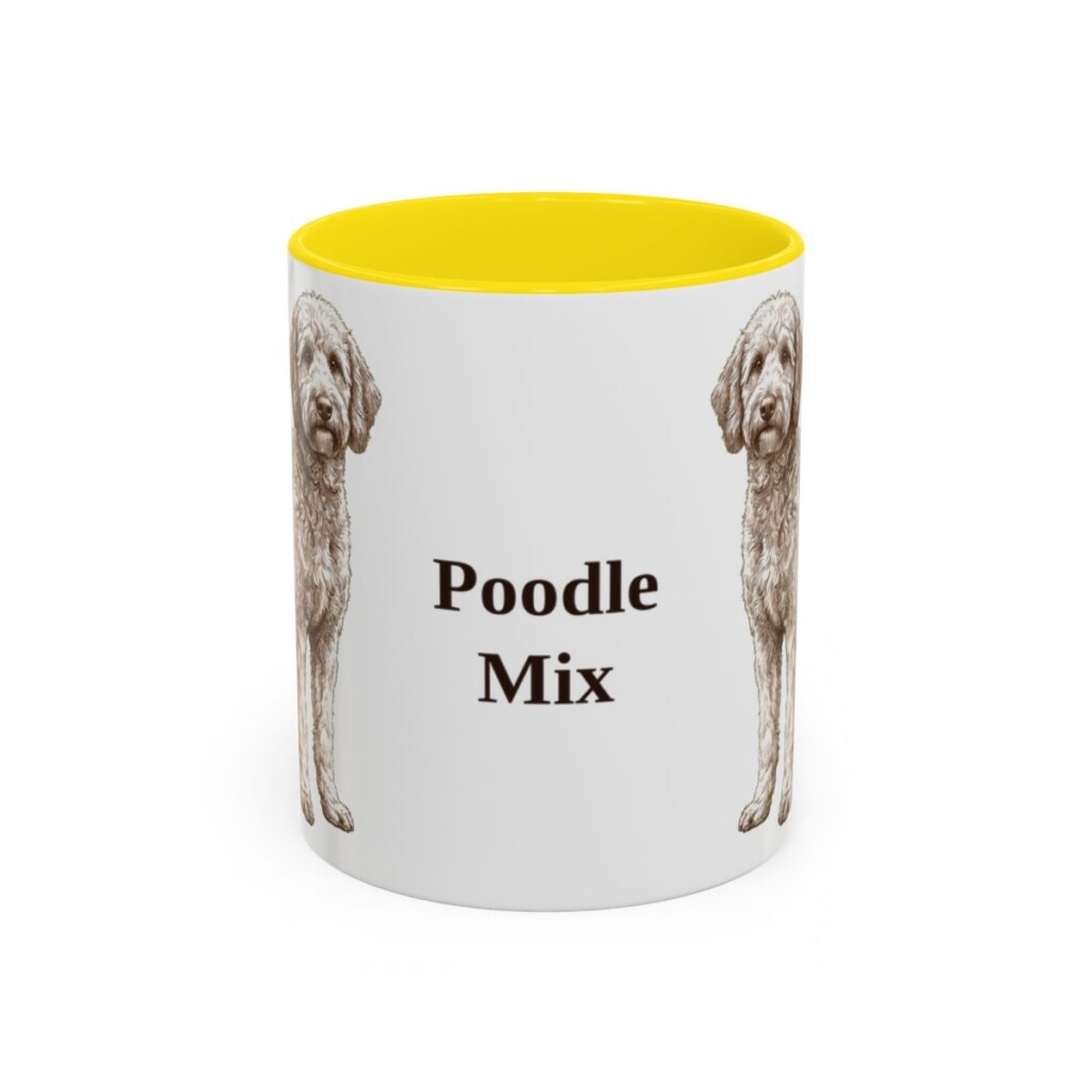 11oz-poodle-mix-mug-yellow 11oz Poodle Mix Mug, Yellow, front view
