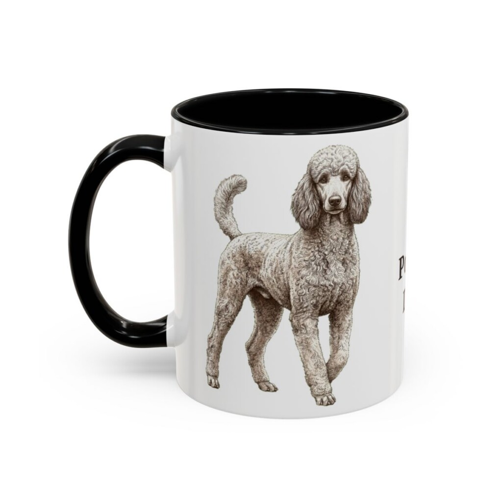 11oz-poodle-mug-dad-black-left 11oz Poodle Dog Dad Mug, Black, left side view